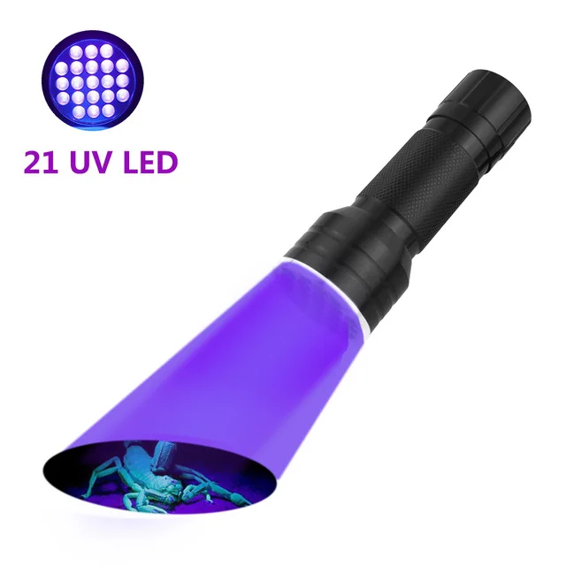 Практичный 100 светодиодный UV светильник 51 21 Светодиодный светильник УФ 395-400nm светодиодный вспышка светильник вспышки светильник s безопасности фиолетовый УФ Обнаружения элементов питания типа AAA - Испускаемый цвет: A-21 LED UV