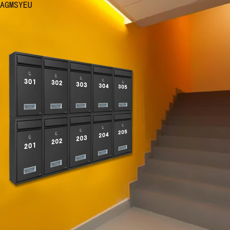 Wall Mounted Mailbox AGMSYEU password letter box outdoor wall-mounted community household letter newspaper postbox with lock complaint suggestion box wall mounted mailbox,post mount mailbox,locking mailbox