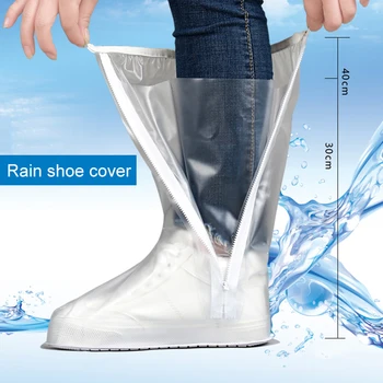 

Reusable Rain Shoe Covers Waterproof Shoe Protectors Women Men Rubber Galoshes Motorcycle Cycling Elastic Boots Cover J2