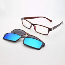 

Myopia Glasses Men Eyeglasses Frame Magnet Clip Sunglasses Polarized Closer Prescription Lens Spring Hinge Wide Face