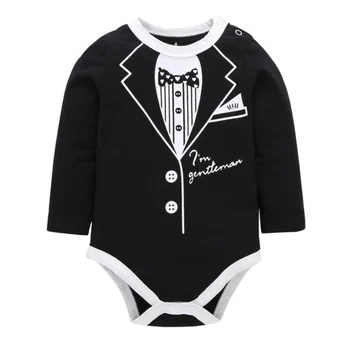 

Baby Boys Formal Clothes Rompers Infant Jumpsuit Long Sleeve Gentlemen Cool Outfit Bodysuit Hot Sale
