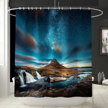 

modern shower curtains bathroom curtain washable star landscape prints bath screen for living room decor cortina de bano DW096