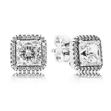 Оригинальные 925 пробы серебряные серьги, вечная элегантность, серьги-гвоздики с цирконием для женщин, свадебный подарок, модное ювелирное изделие