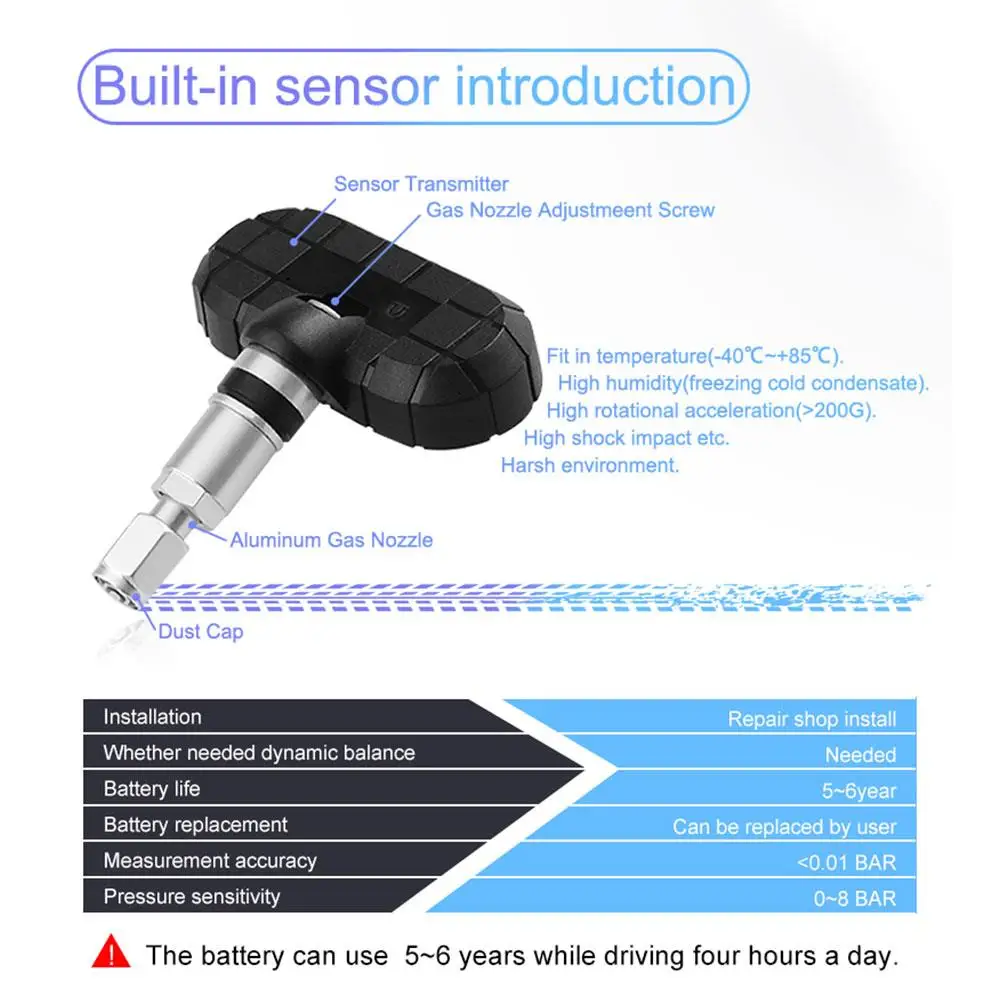 TPMS система контроля давления в шинах автомобильные транспортные средства контроль давления в шинах цифровой датчик 4 шт. сигнализация давления в шинах