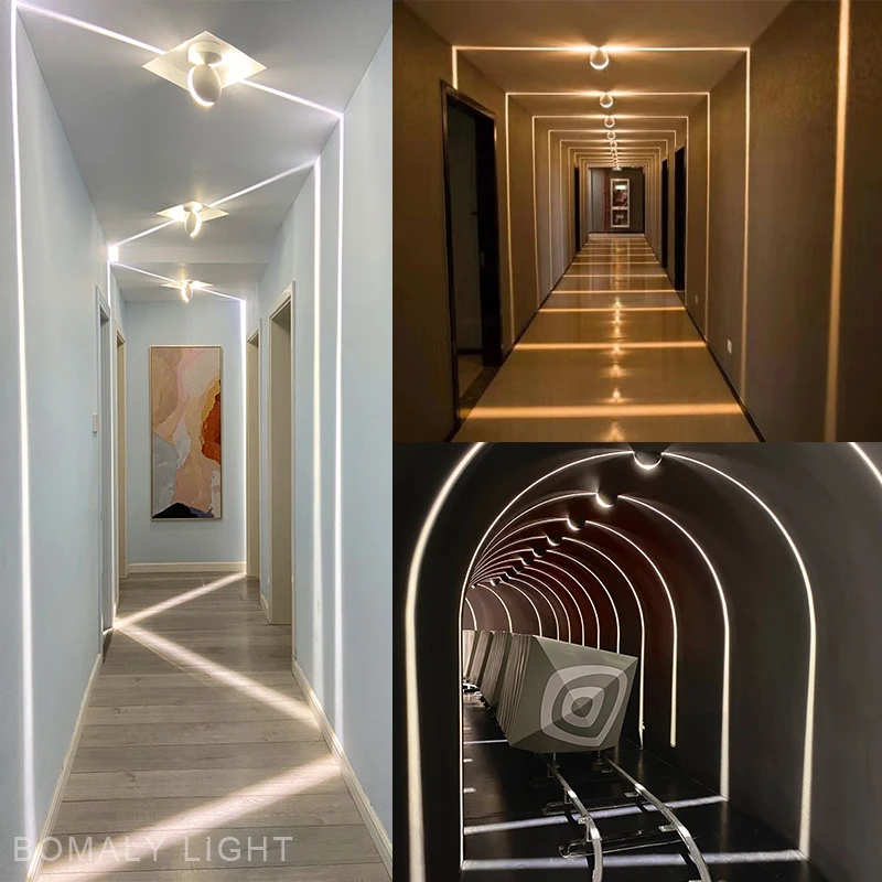 360 graus conduziu a luz de parede do peitoril da janela quadro da porta lâmpada parede com remoto hotel bar loja corredor 10w rgb feixe ray linha lâmpadas