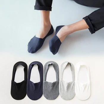 

Men Socks Summer Solid Color Short Socks High Quality Silicone Non-slip Boat Socks Women Seamless Invisible Socks