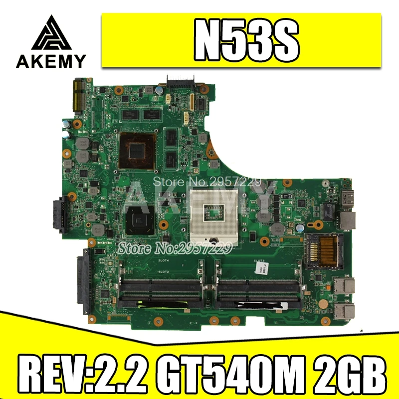 N53SV материнская плата для ноутбука For Asus N53S N53SN N53SM Материнская Тест 100% ОК REV: 2 GT540M 2GB