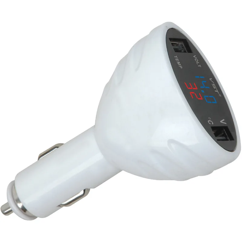

Car Mounted USB Charger Measured Voltage And Temperature Digital Display Charger Vst-708 Three-in-One