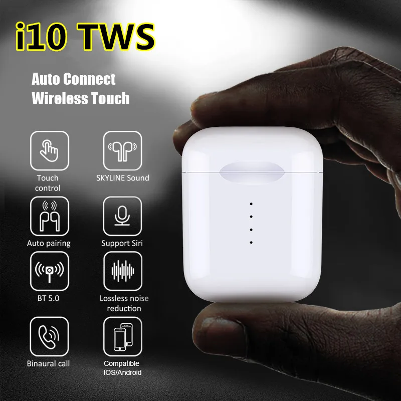 20шт I10 TWS Bluetooth наушники спортивные сенсорные невидимая гарнитура стерео Беспроводные наушники гарнитуры Pk I20 I30 I60 I80 i200 i500