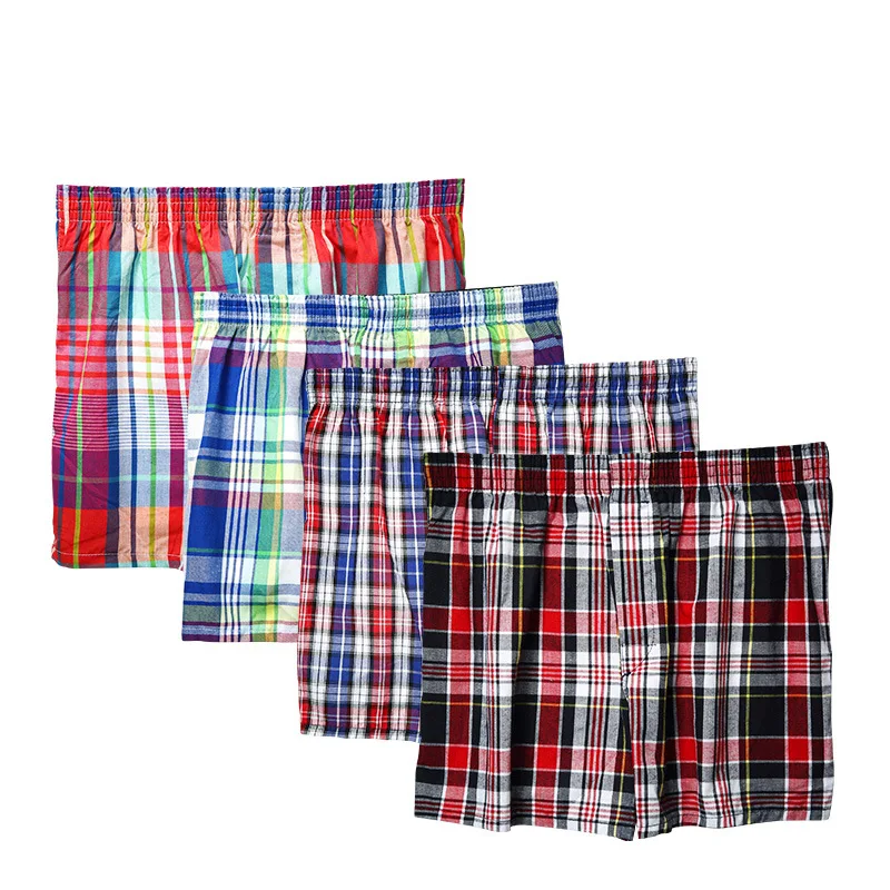 Men-s-Cotton-shorts-Plaid-mid-Waist-Underwear-plus-Size-pants-coton-men-boxer-homme-boxers (2)