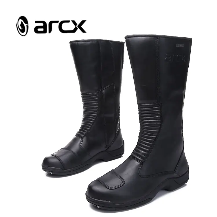 ARCX Men Motorcycle Boots Motocross Shoes Genuine Leather Wearable Waterproof Motorbike Touring Boots Locomotive Concierge Boots