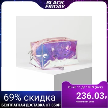 

PVC cosmetic bag, zipped compartment, mother-of-pearl color
