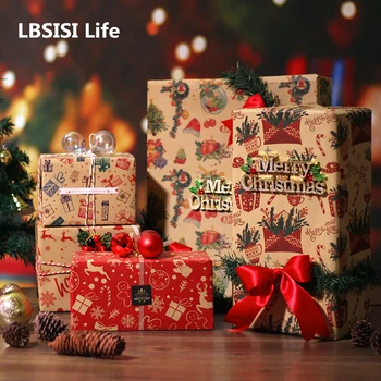

LBSISI Life 10pcs 50*70cm Kraft Birthday Party Event Gift Wrapping Paper New Year Christmas Supplies Box Decoration Specially