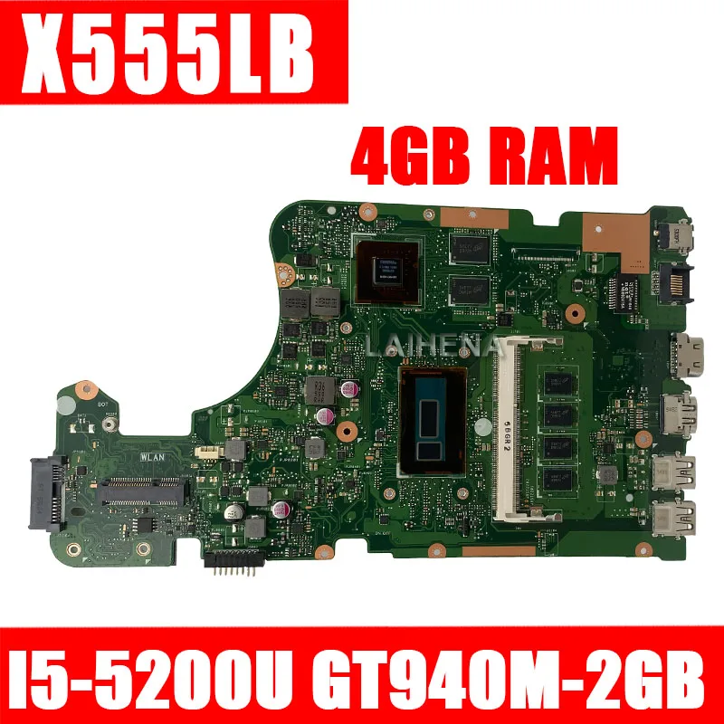 

EDP X555LB mianboard X555LD REV 3.6 for ASUS X555LJ X555LF X555LB X555LP laptop motherboard cpu 4G-RAM i5-5200U GT940M/2GB