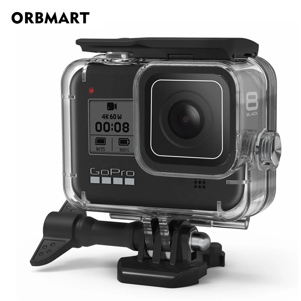 

ORBMART 60m Underwater Waterproof Protective Case for GoPro Hero Diving Cover Housing Mount Black for Gopro 8 Camero Accessories