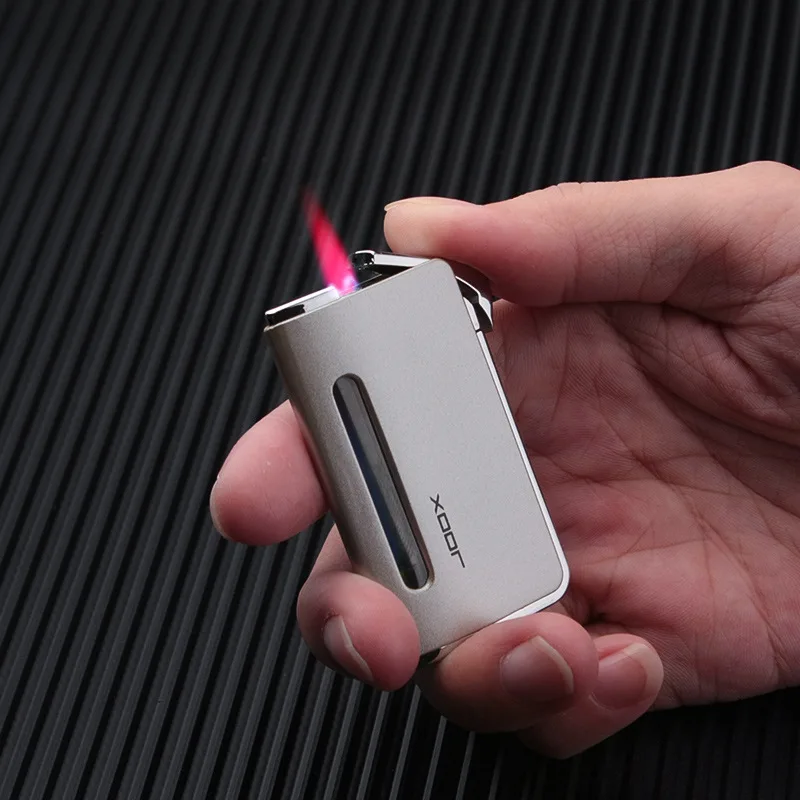

New Ultra-Thin Metal Jet Lighter Torch Turbo Windproof Gas Butane 1300 C Cigar Cigarettes Portable Lighters Smoking Accessories