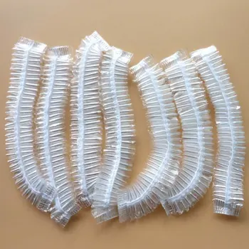 

100Pcs One-off Disposable Hotel Shower Bathing Clear Hair Elastic Caps Hats Shower Caps Hot Sale 2020 New