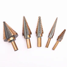 5pcs HSS Titanium Coated Step Drill Bit Tools for Metal High Speed Steel Wood Hole Cutter Cone Drill Triangle Handle Gift 5pcs HSS Titanium Coated Step Drill Bit Tools for Metal High Speed Steel Wood Hole Cutter Cone Drill Triangle Handle Gift