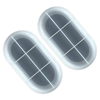 

2 Pcs DIY Resin Mold Jewelry Silicone Mould Epoxy Casting Molds Dishes Plate for Craft Jewelry Making Tools Oval