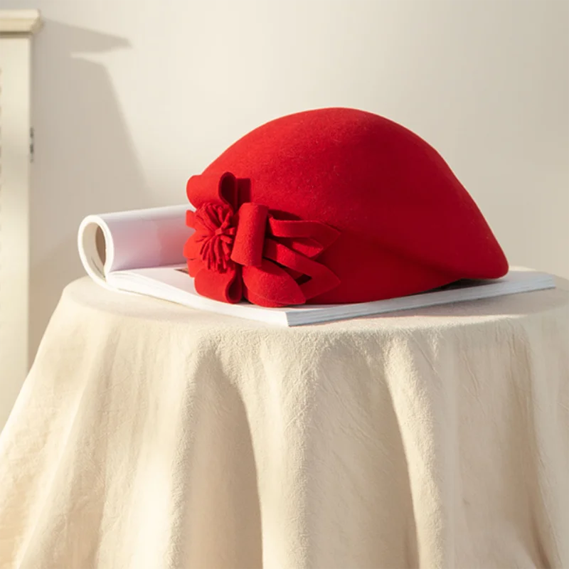 New fashion ladies beret hat 100% wool retro warm wool winter ladies beret french artist beanie hat sweet girl gift wool beret