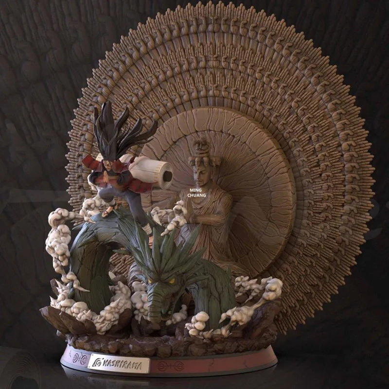 3" Статуя Наруто Senju Hashirama бюст Shodai Hokage полноразмерный Портрет с светодиодный подсветкой анимационная фигурка GK игрушка коробка 75 см V638