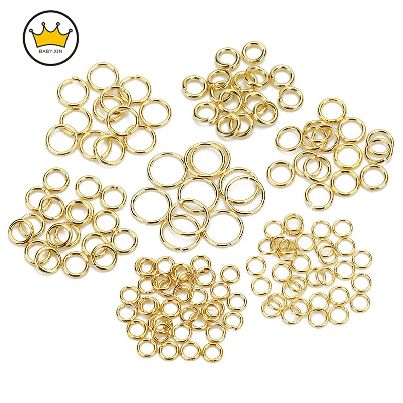 

100pcs/lot Stainless Steel 4/5/6/8mm Golden Gold-color Open Jump Rings Connectors DIY Jewelry Making Jewelry Findings