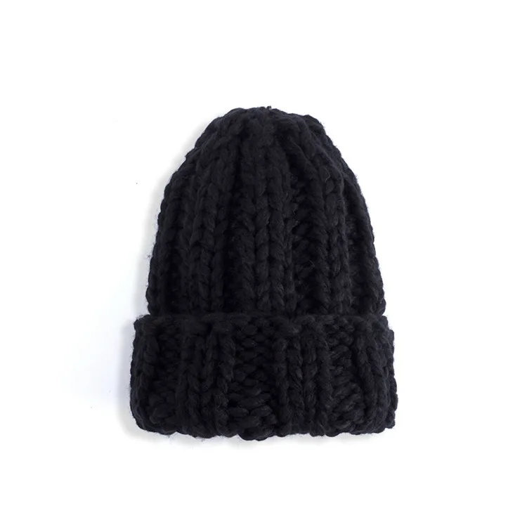 Женская шапка, вязаная шапка, повседневные зимние вязаные шапки для женщин, модные теплые ручные наушники, Мягкие Шапки, шапки для девочек, качественная женская шапка - Цвет: Black
