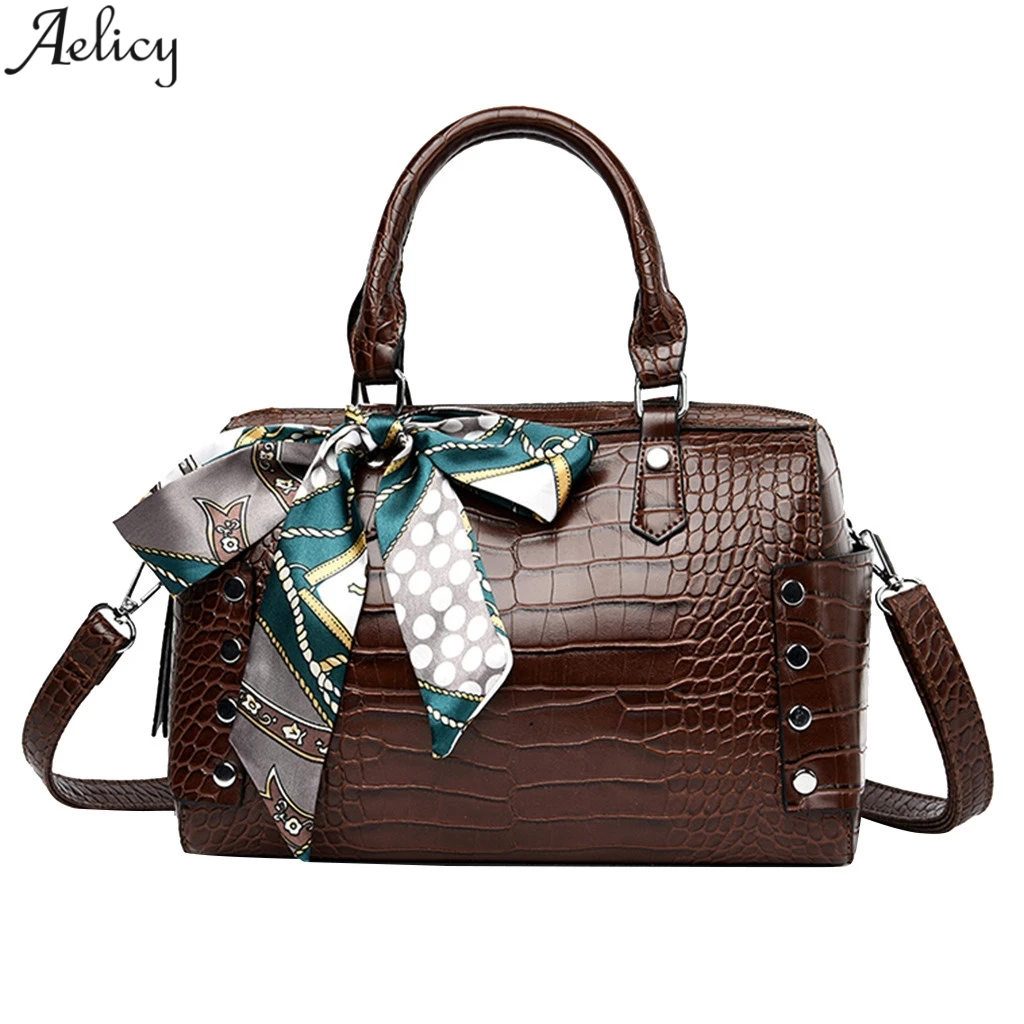 Aelicy, женская сумка-мессенджер, модная, повседневная, кружевная, одноцветная, сумка-тоут, женская, крокодиловый узор, Джокер, сумка через плечо
