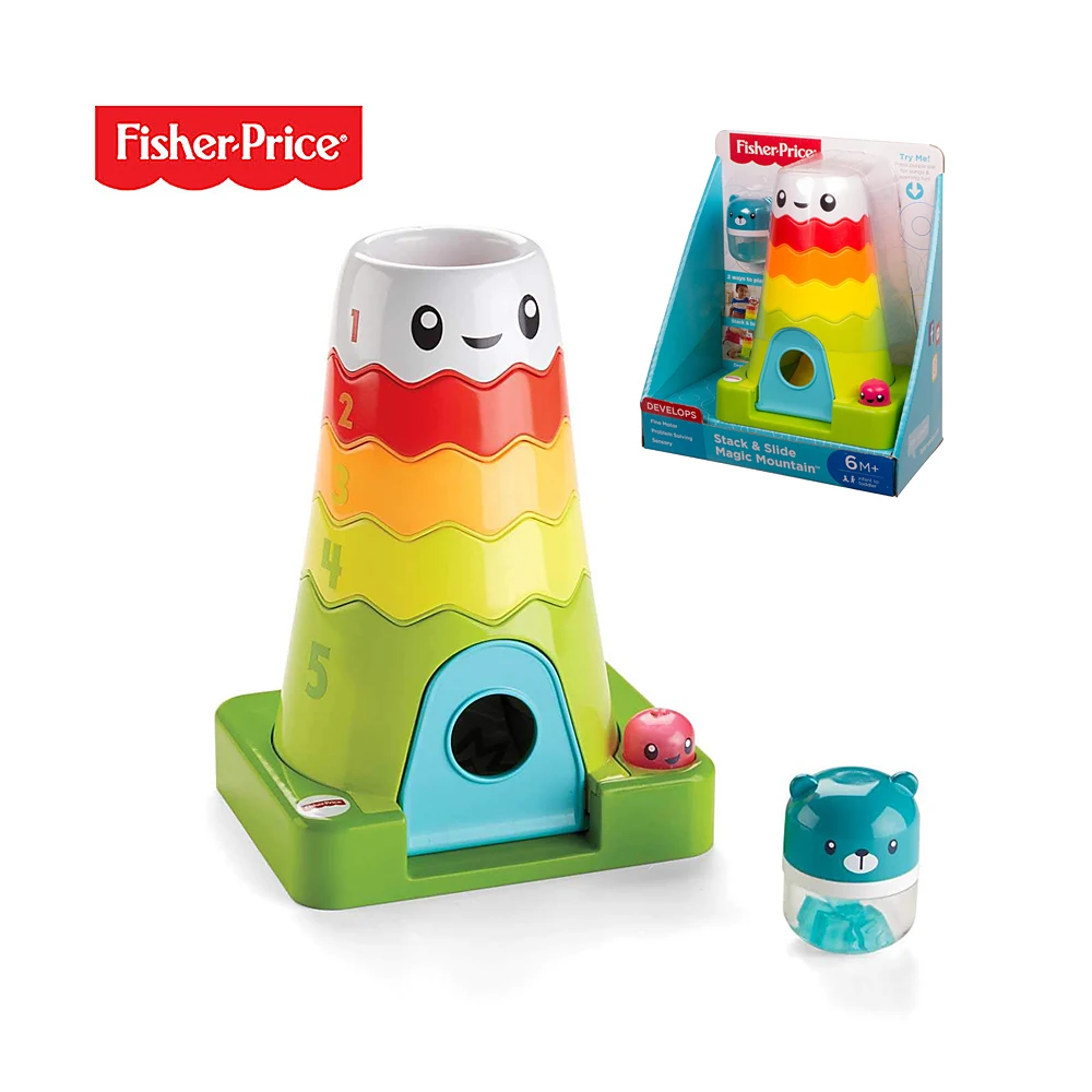 

Fisher Price Sound and Light Volcano Jenga Stacking Toy Interactive Toys for Children Christmas Gift FWW08