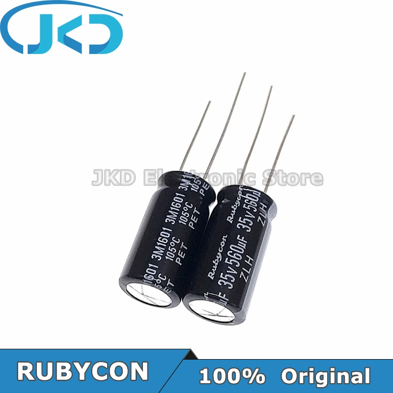10pcs 560uf 35v Rubycon Radial Electrolytic Capacitor 35v560uf Upgrade 25v 16v