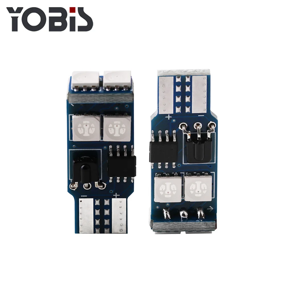 RGB с пультом дистанционного управления T10-6SMD 5050 Автомобильная широкополосная мигающая лампа