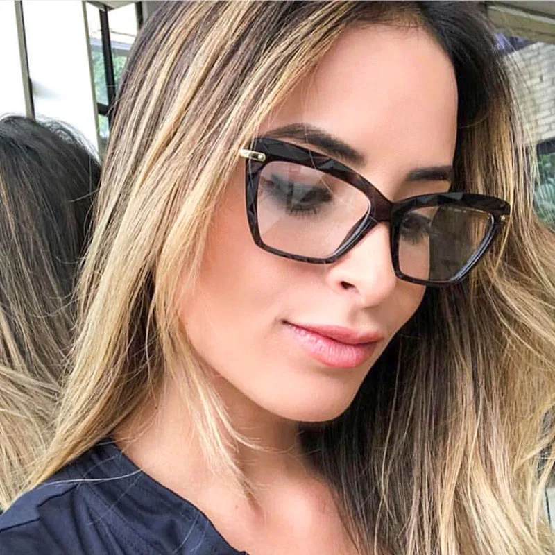

2020 Vintage Square Cat Eye Clear Glasses Frame Women Transparent Lens Ladies Optical Eyeglasses Frame Men Unisex