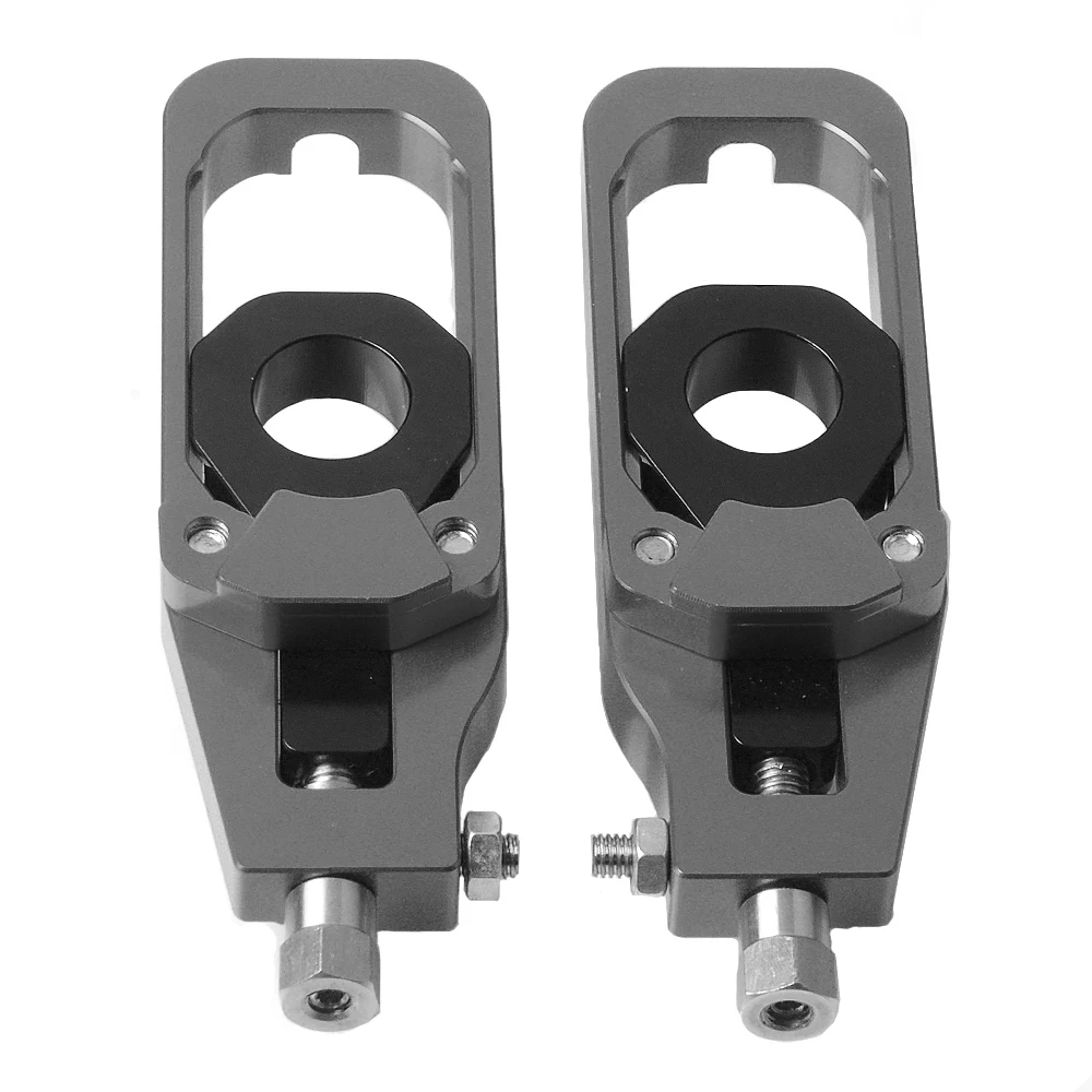 gray Натяжители мотоцикла CNC алюминиевые левые и правые цепи регуляторы с катушки натяжители Катена для Kawasaki Z900 - Цвет: gray