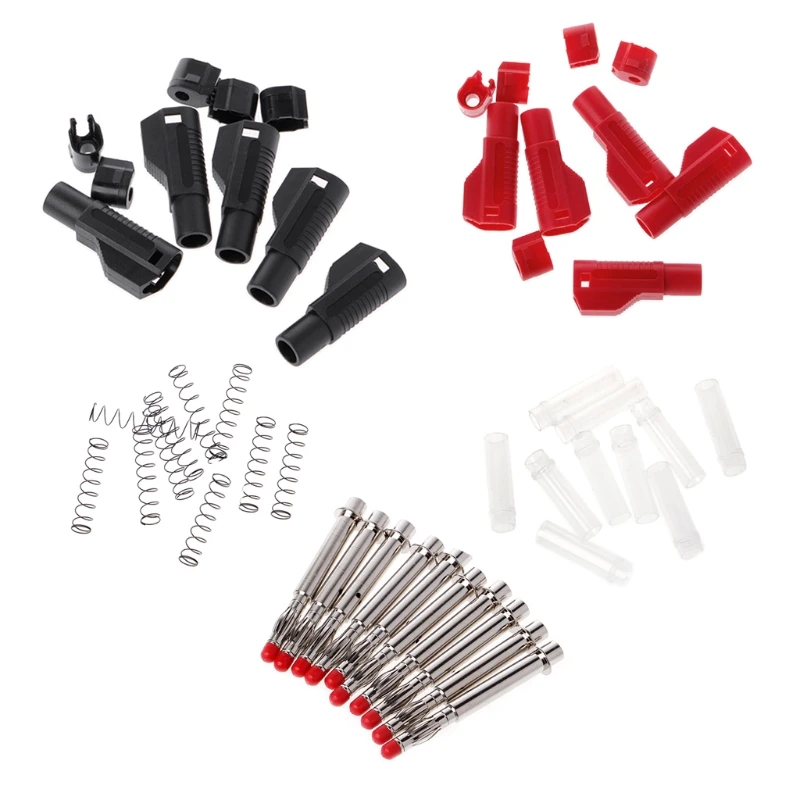

10 Pcs 4mm Male Retractable Sheath Stackable Banana Plug Wire Solder Connector