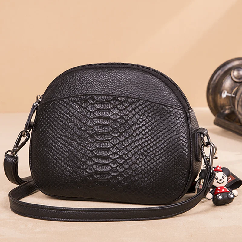 Crocodile Pattern Genuine Leather Cross Body Bag Woman's Handbag Ladies Shoulder Messenger Bags