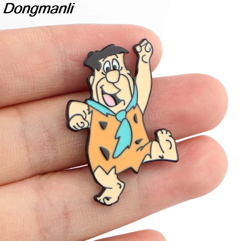 P4187 Dongmanli Flintstones металлические эмалированные булавки и броши для женщин модные нагрудные булавки рюкзак сумки значок подарки
