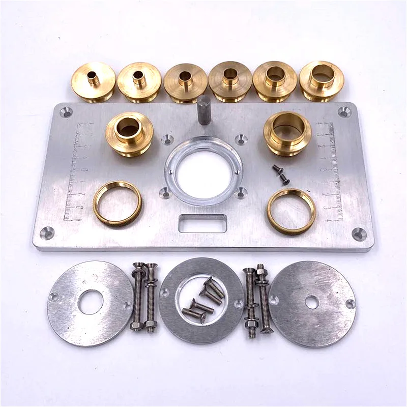 Woodworking Tools Router Table Insert Plate W/ Insert Rings Copper Bushing for Trimmers Routers DIY Engrving Machine Woodworking Tools Router Table Insert Plate W/ Insert Rings Copper Bushing for Trimmers Routers DIY Engrving Machine