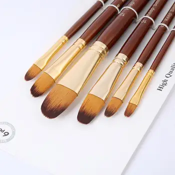 

6 Piece Set Oil Painting Brushes Coffee Rods Aluminum Tube Special Education Arts And Crafts Tools