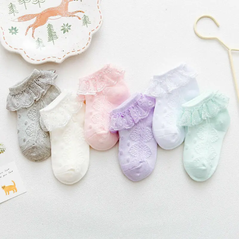 Оригинальные детские носки для девочек хлопковые кружевные дышащие пачки с