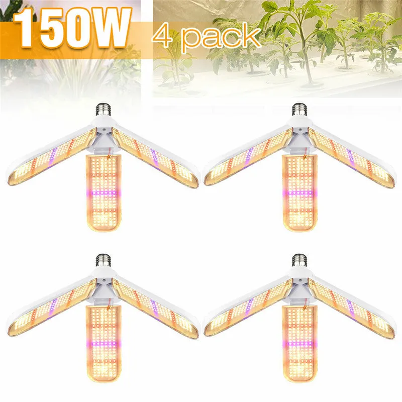 4pcs/lot Full Spectrum 150W LED Grow Light Plant Lights E27 Bulb Phytolamp Red Blue Warm White For Indoor Greenhouse Vegs Seed