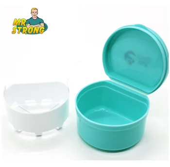 

Denture Box False Teeth Rinsing Basket Container Bath Appliance Storage Case Denture Case Prosthesis Container 5 Colors