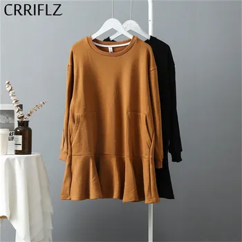 

One Size A-line Casual Polyester Spring Full O-neck Solid Natural Regular Knee-length CRRIFLZ