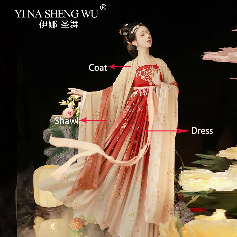 

Hanfu Originale Princess Embroidery Traditional Women Hanfu Dress Ancient Chinese Costumes Beautiful Dance Dynasty Robe Clothes