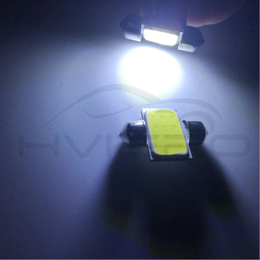 Hviero 12SMD White Cob Festoon Dome Lights Reading Lamp 31mm 36mm 39mm 42mm C5W C10W Car Led Door Lights Backup Tail Bulbs DC 12v
