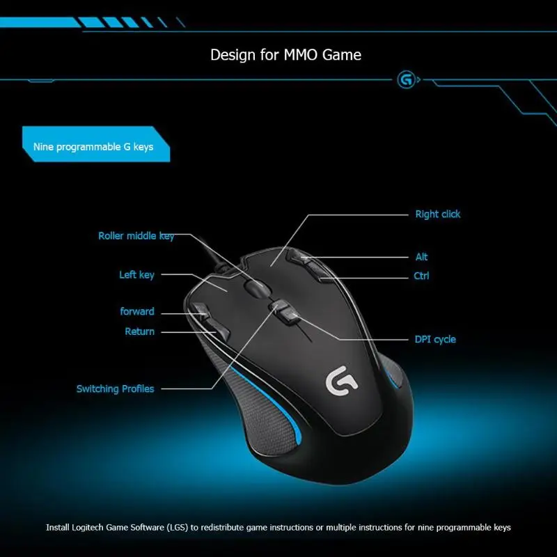 Оптическая игровая Проводная usb-мышь, 9 программируемых кнопок, мышь 1000 Гц, ультра высокая высокоскоростной проводной мышь, Новинка