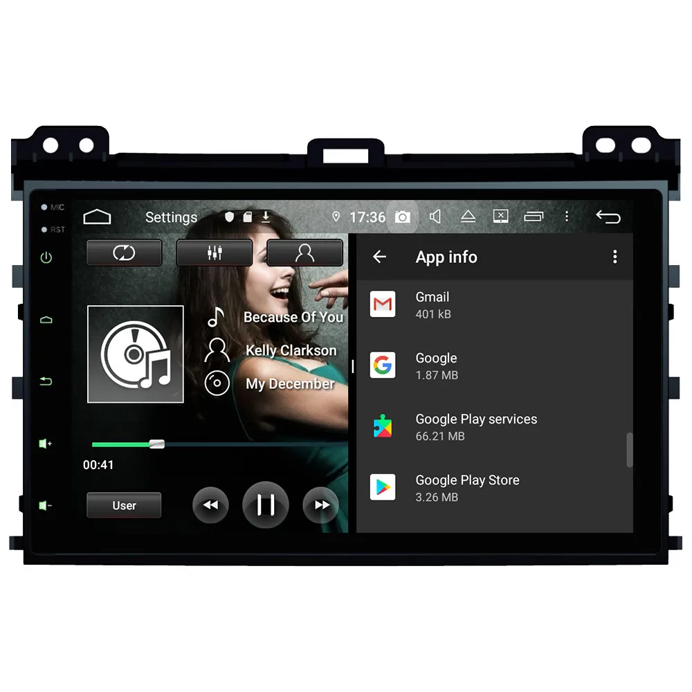 Discount Klyde 9" IPS 4G WIFI Android 9 Octa Core 4GB RAM 64GB ROM DSP Car DVD Multimedia Player Radio For Toyota Prado LC120 2004-2010 4