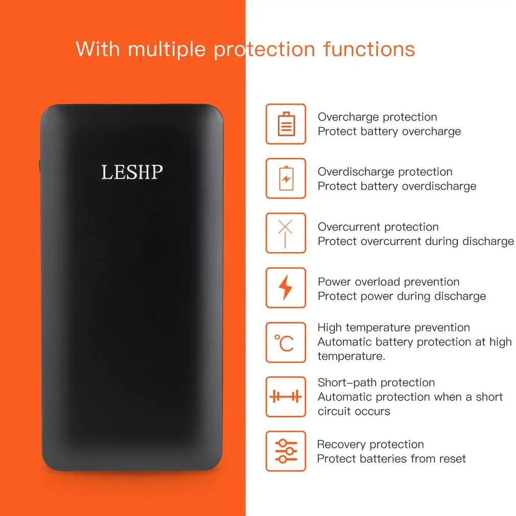 LESHP алюминиевый сплав power Bank 3,7 V 10000MA 37Wh универсальный портативный внешний аккумулятор компактный Ультратонкий легко носить с собой