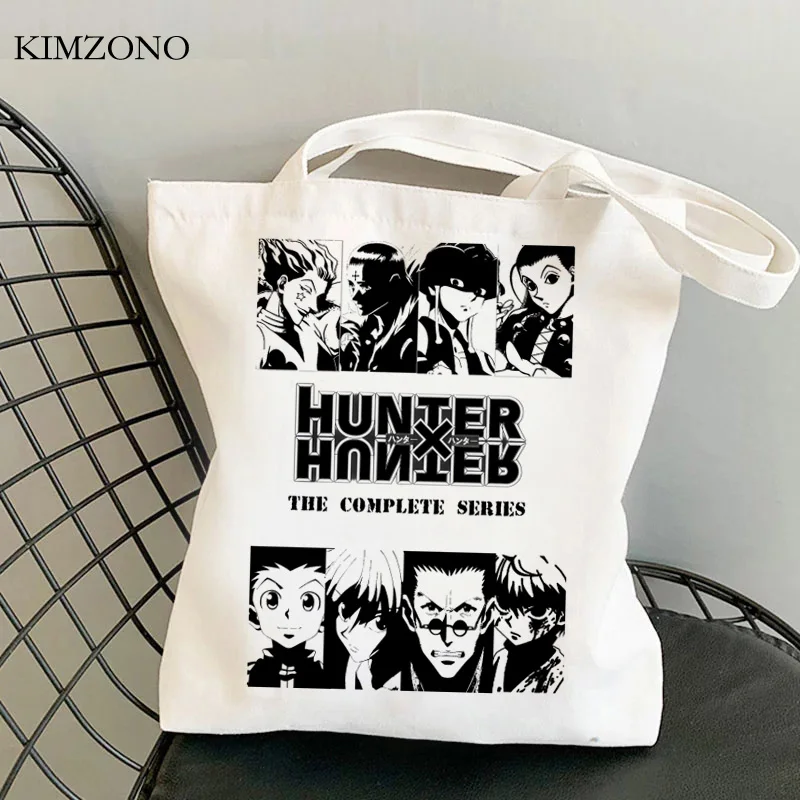 Buen trato Hunter x Hunter-Bolsa de la compra, bolsa de lona reutilizable, bolsa de compra plegable, cadena de red, bolsas Myw5eQz8dGV