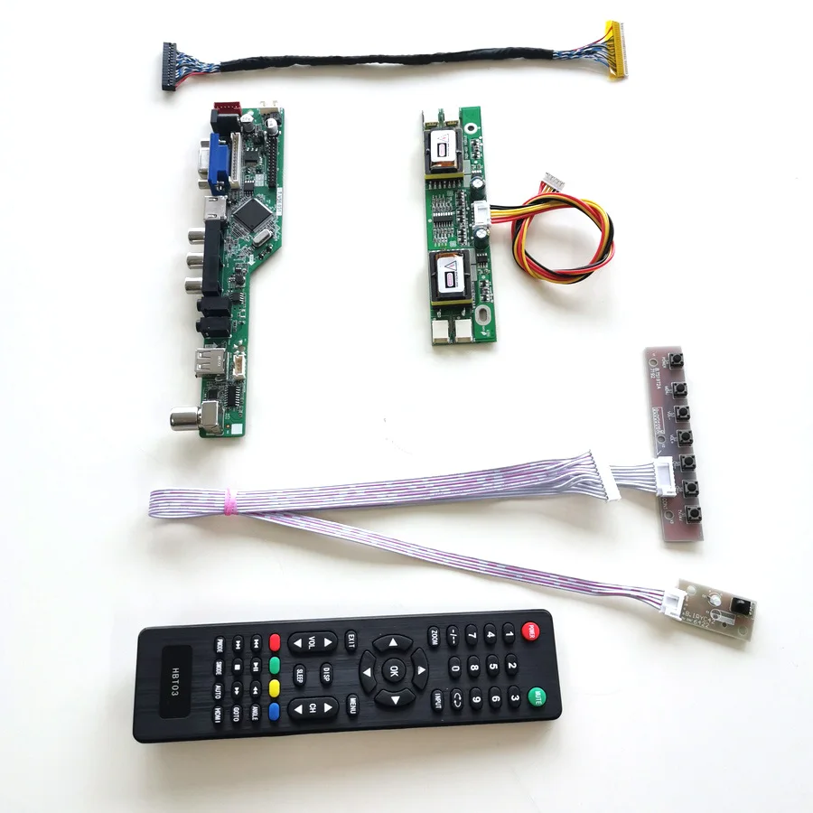 Для LTM190EX-L21/L31 VGA USB AV LVDS 4CCFL 30Pin клавиатура + пульт инвертор T.V56 карта привода плата