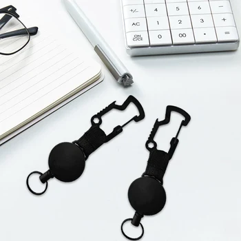 

Alloy Recoil Badge Holde Heavy Duty Keychain Reel Retractable Key Ring Office Metal Belt Clip ID Name Card Pull Lanyard